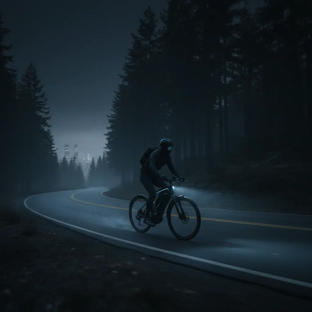 Night riding an electric bike